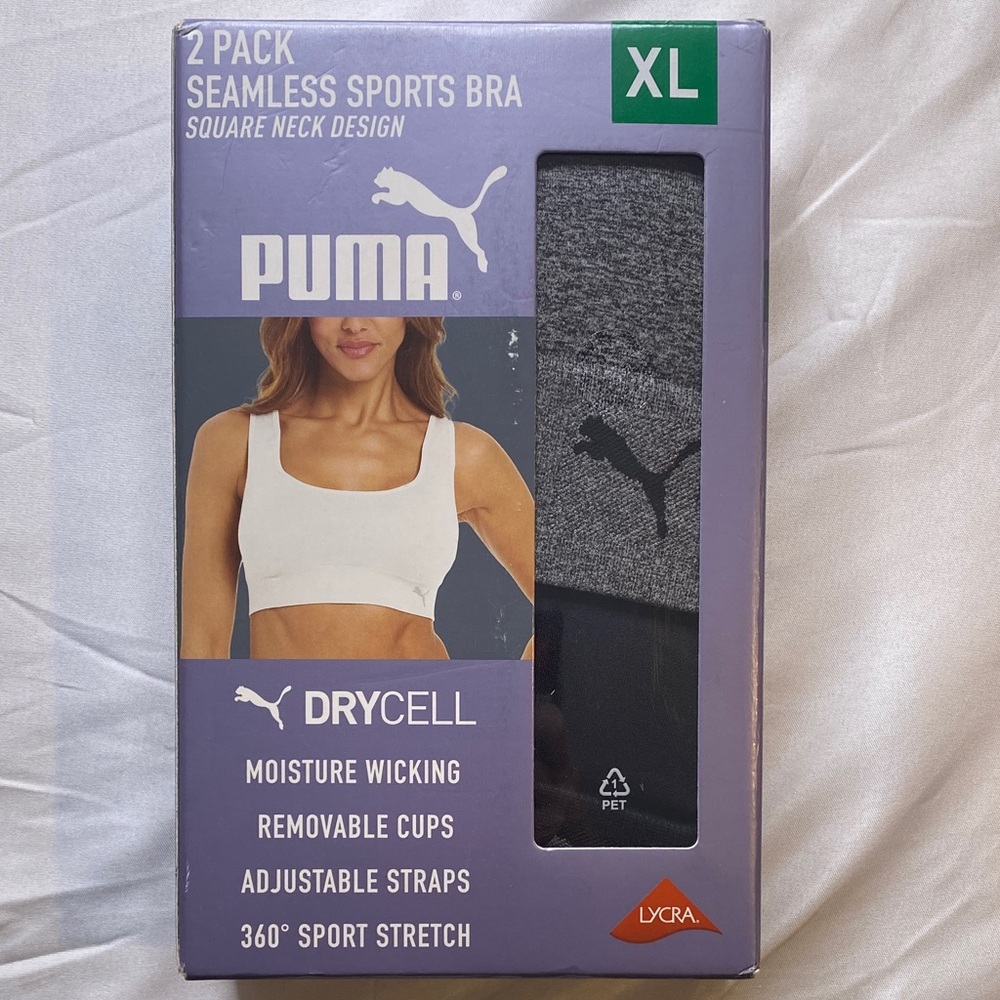 PUMA Gray Seamless Sports Bra 2-Pack‎